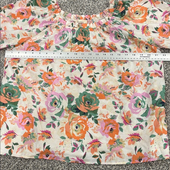 Les Amis Stunning Floral Women's Off The Shoulder Feminine Cottagecore Top Sz S - Picture 8 of 8